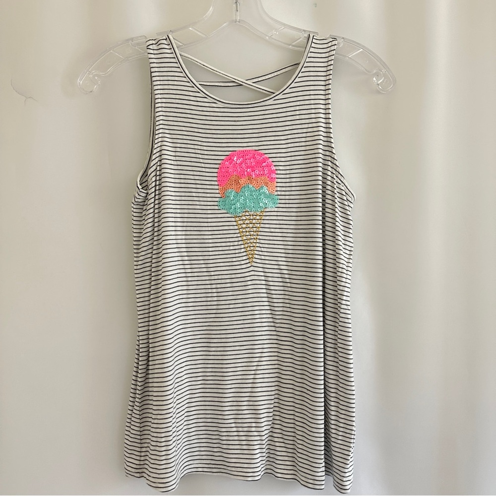 Girl’s Rumi + Ryder Cross Back Ice Cream Tank Top Size L 12-14